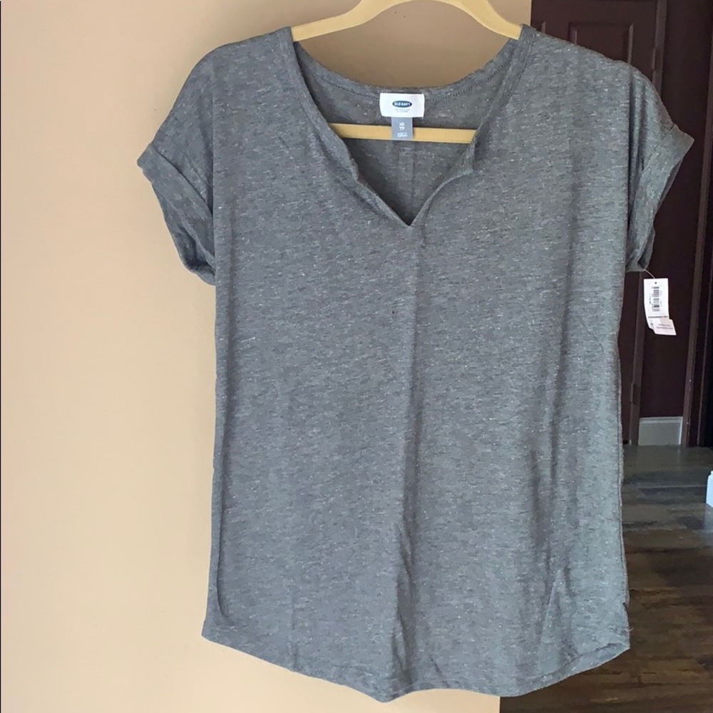 Old navy split neck slub knit tee for women